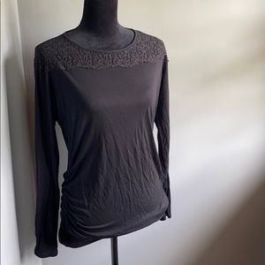 Black Lace Maternity Top